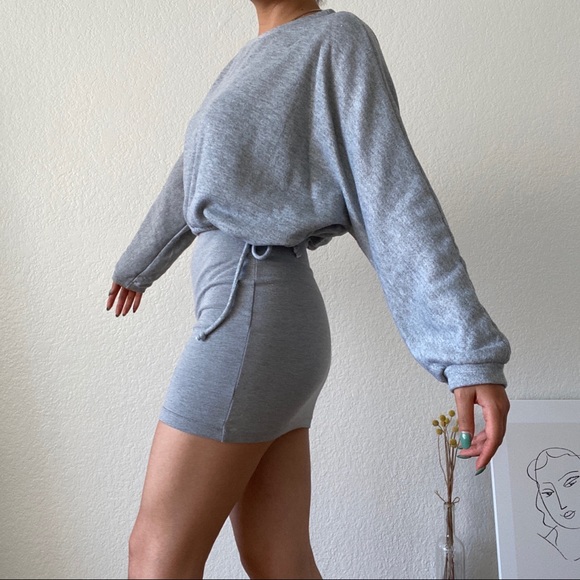 Grey color french terry crew neck sweatshirts - Picture 5 of 10